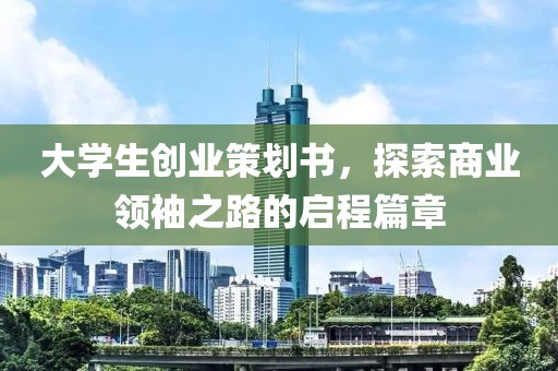 大学生创业策划书，探索商业领袖之路的启程篇章