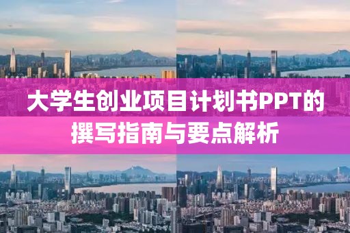 大学生创业项目计划书PPT的撰写指南与要点解析